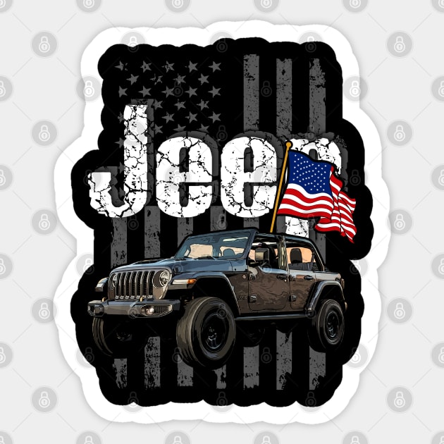 Jeep Wrangler Rubicon 392 Jeepcar JEEP Flag Sticker by alex77alves